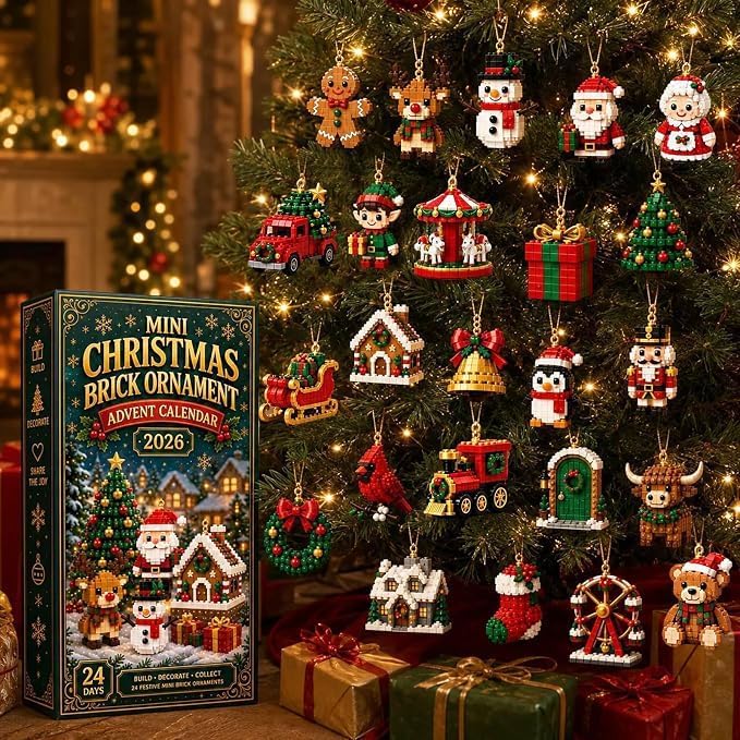 Calendrier de l'Avent briques — 24 mini-ornements de Noël à construire