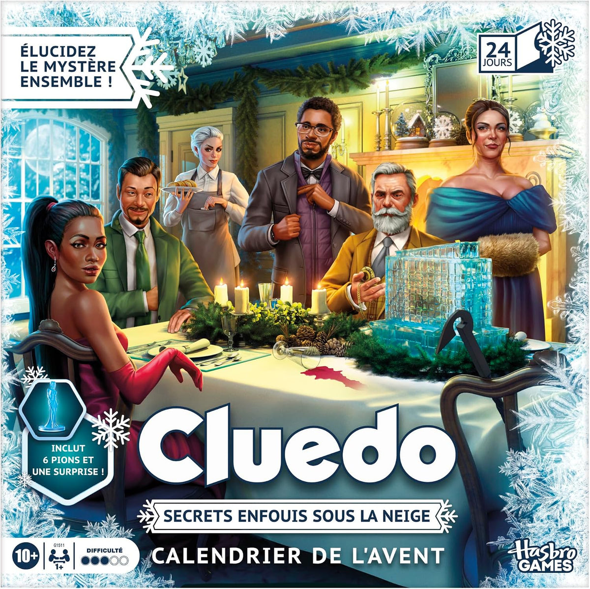 Calendrier de l'Avent Cluedo — Secrets enfouis sous la neige (VF, dès 10 ans)