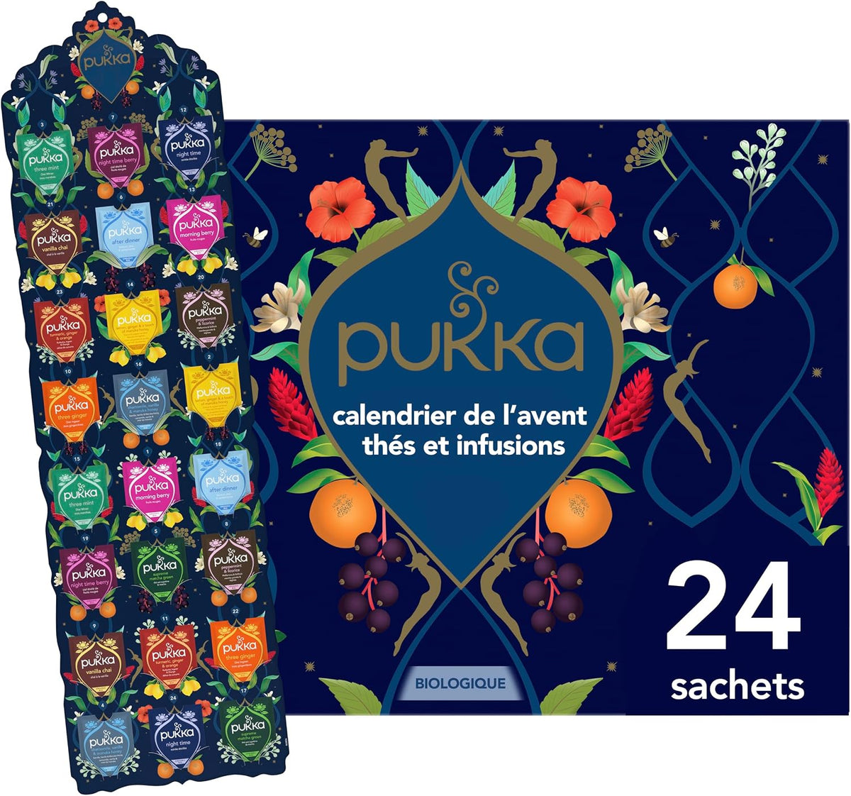 Pukka — Calendrier de l'Avent 2026, thés et infusions bio (24 sachets)