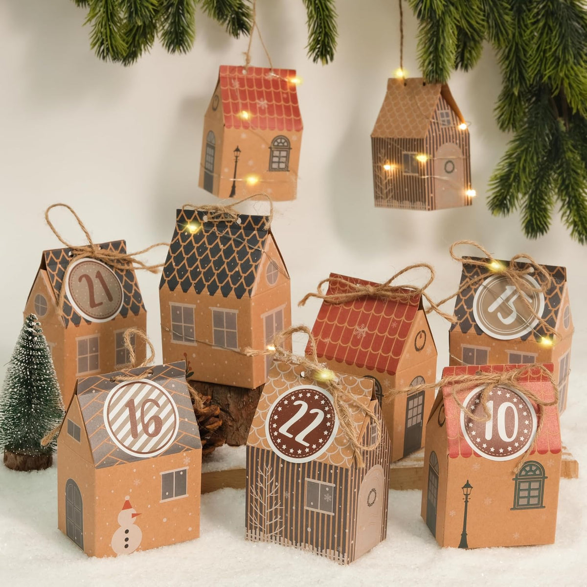 RUBY — Calendrier de l'Avent à remplir, 24 boîtes-maisons à monter